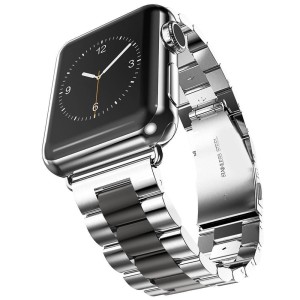 Pasek / Bransoleta Exoguard Steel - Apple Watch 42 / 44 / 45 - Silver/Black