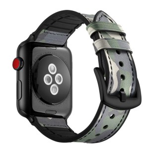 Pasek Exoguard Leather - Apple Watch 42 / 44 / 45 - Military Green
