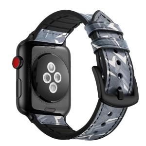 Pasek Exoguard Leather - Apple Watch 42 / 44 / 45 - Military Gray