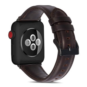 Pasek Exoguard Leather - Apple Watch 38 / 40 / 41 - Dark Brown