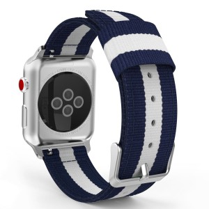 Pasek Exoguard Stripes - Apple Watch 42 / 44 / 45 - Blue/White/Blue