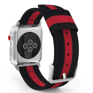 Pasek Exoguard Stripes - Apple Watch 42 / 44 / 45 - Black/Red/Black