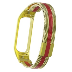 Pasek / Bransoleta Exoguard Milanese - Xiaomi Mi Band 3/4 - Gold/Red