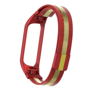Pasek / Bransoleta Exoguard Milanese - Xiaomi Mi Band 3/4 - Red/Gold
