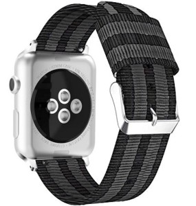 Pasek Exoguard Stripes - Apple Watch 42 / 44 / 45 - Black/Grey/Black