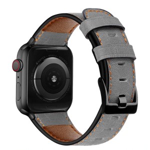 Pasek Exoguard Leather - Apple Watch 42 / 44 / 45 - Grey