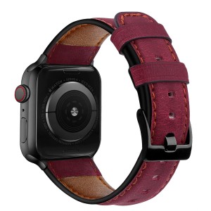 Pasek Exoguard Leather - Apple Watch 42 / 44 / 45 - Dark Rose