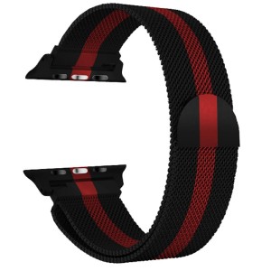 Pasek Exoguard Milanband - Apple Watch 42 / 44 / 45 - Black/Red