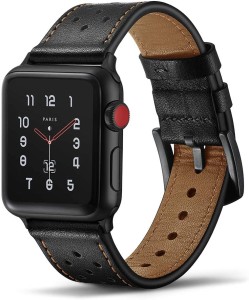 Pasek Exoguard Leather Dot - Apple Watch 38 / 40 / 41 / 41 - Black
