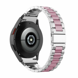 Pasek / Bransoleta Exoguard Steel - Galaxy Watch 4 / 4 Classic - Silver/Pink