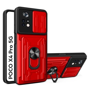 Etui Exoguard Cardshield - Xiaomi Poco X4 Pro 5g - Red