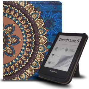 Etui Exoguard Stand - Pocketbook Color / Touch Hd 3 / Lux 4 / Lux 5 - Mandala Blue / Brown