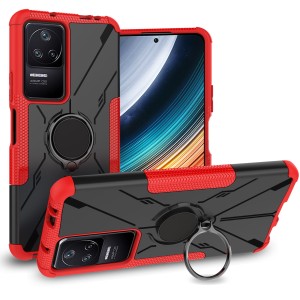 Etui Exoguard Mech Ring - Xiaomi Poco F4 - Black / Red