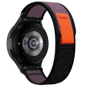 Pasek Exoguard Nylon Loop - Galaxy Watch 4 / 5 / 6 - Black / Pink