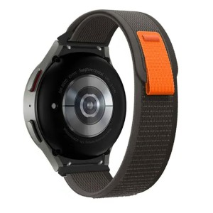 Pasek Exoguard Nylon Loop - Galaxy Watch 4 / 5 / 6 - Grey / Orange