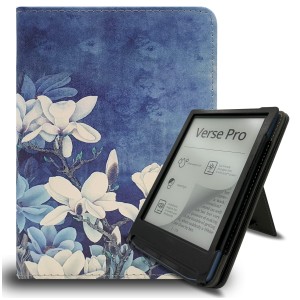 Etui Exoguard Stand - Pocketbook Verse / Verse Pro / Verse Pro Color / Verse Lite / Gobook 2.0 / Gobook 3.0 / Gobook 2.0 - Blue Flowers