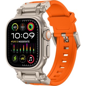 Pasek Exoguard - Apple Watch 42 / 44 / 45 / 49 - Orange /  Titanium