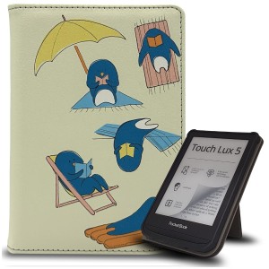 Etui Exoguard Stand - Pocketbook Color / Touch Hd 3 / Lux 4 / Lux 5 - Penguins