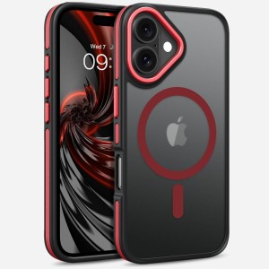 Etui Exoguard Matte 2.0 - Apple Iphone 16 - Black / Red