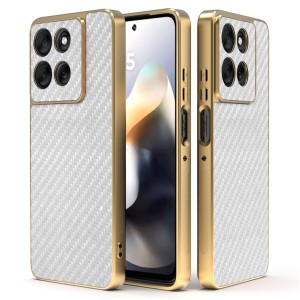 Etui Exoguard Goldline Carbon - Motorola Moto G56 - White