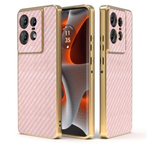 Etui Exoguard Goldline Carbon - Motorola Edge 50 Pro - Rose
