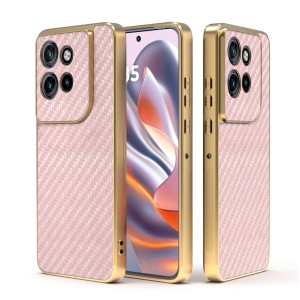 Etui Exoguard Goldline Carbon - Motorola Edge 50 Neo - Rose