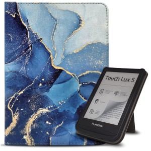 Etui Exoguard Stand - Pocketbook Color / Touch Hd 3 / Lux 4 / Lux 5 - Marble Blue