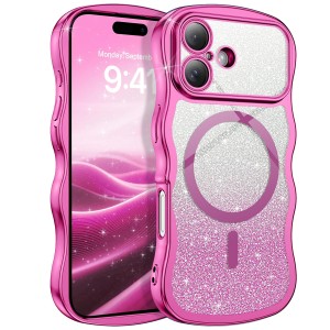 ETUI EXOGUARD GLITTER WAVE - APPLE IPHONE 17 - HOT PINK