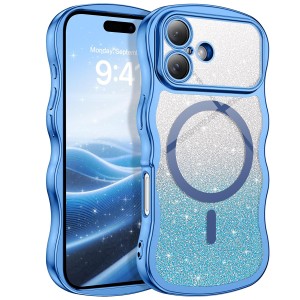 ETUI EXOGUARD GLITTER WAVE - APPLE IPHONE 17 - LIGHT BLUE