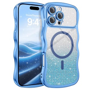 ETUI EXOGUARD GLITTER WAVE - APPLE IPHONE 16 PRO MAX - LIGHT BLUE