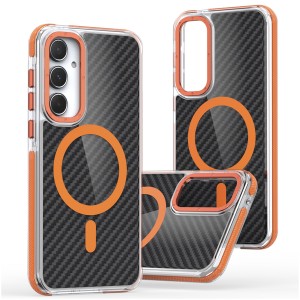 Etui Exoguard Carbon Ms - Samsung Galaxy A55 5g - Black / Orange