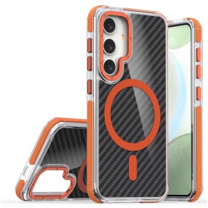 Etui Exoguard Carbon Ms - Samsung Galaxy S24 - Black / Orange