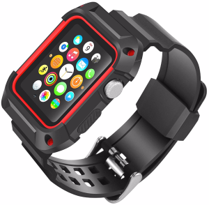 Pasek Exoguard Flex - Apple Watch 42mm - Black/Red
