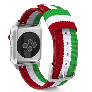 Pasek Exoguard Stripes - Apple Watch 42 / 44 / 45 - Red/White/Green
