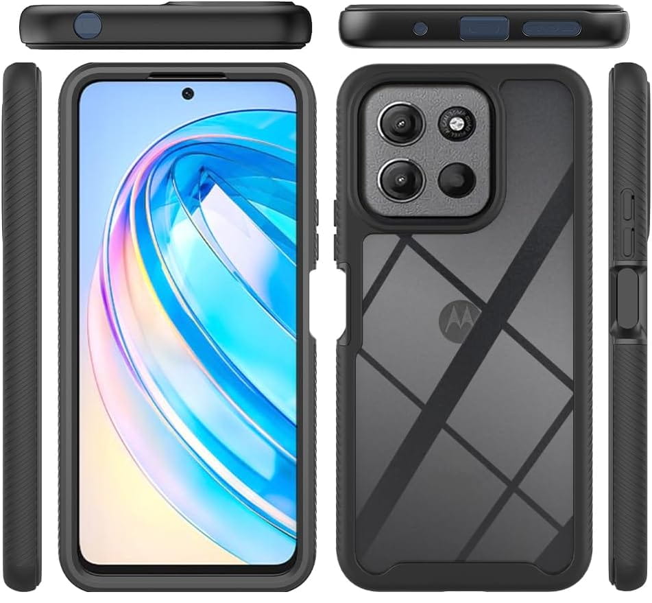 RonRun Coque 360° Pour Motorola Moto E15/G25/G15/G05 - Transparente Antichoc Avec Protecteur Écran Intégré